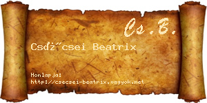 Csécsei Beatrix névjegykártya