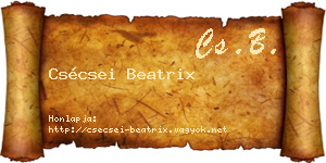 Csécsei Beatrix névjegykártya