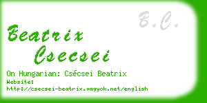 beatrix csecsei business card