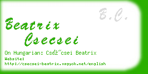 beatrix csecsei business card